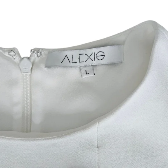 Alexis Josephine Of White Bell Sleeve Dress with Black Velvet Stripe - Picture 2 of 9